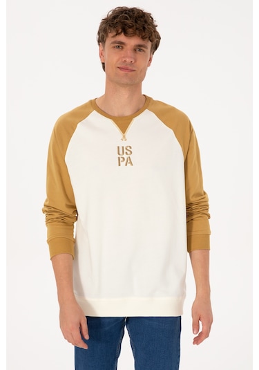 U.S. Polo Assn. Erkek Bisiklet Yaka Regular Fit Haki İnce Sweatshirt 50315420-VR151