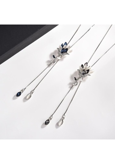 Dancemonkey Ve Uzun Takı Püskül Mizaç Kore Kolye Kolye Kolye Kazak Gri Elbise Beyaz Bayan Aksesuarları To Çok Renkli