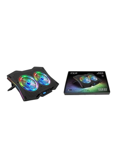 Inc-607 2 Fanlı Rgb Arrax Notebook Soğutucu, Siyah