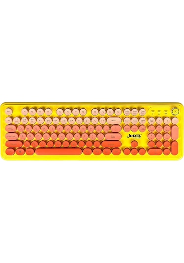Jedel Wkb104 Kablosuz Bluetooth + 2.4ghz Çift Modlu Klavye - Retro Daktilo Tasarımlı