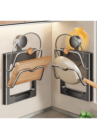 Suntek Pot Kapağı Organizatör Tutucu Kapı Fırın Eti Kesme Gri