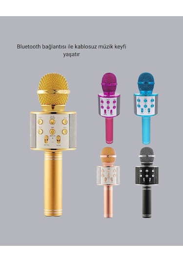 Taşınabilir Karaoke Mikrofon Bluetooth, Usb Ve Aux Girişli