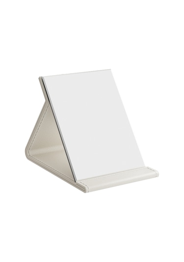 Geeroyoo Kollej Dormu Makyaj Aynası - Çift Taraflı Katlanabilir 18x26cm Beyaz, Hd Yansıma, Taşınabilir Masaüstü Prenses Aynası Diğer