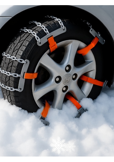 Yeni Araç Kar Zinciri Araba Kış Zinciri 6 Adet Takmatik Zincir Özel Tasarım Zincir L