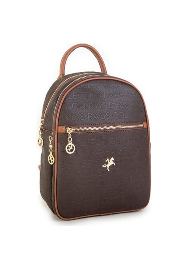 Nas Bag Kadın Sırt Çantası Kahve Taba Gofraj Kahve Taba