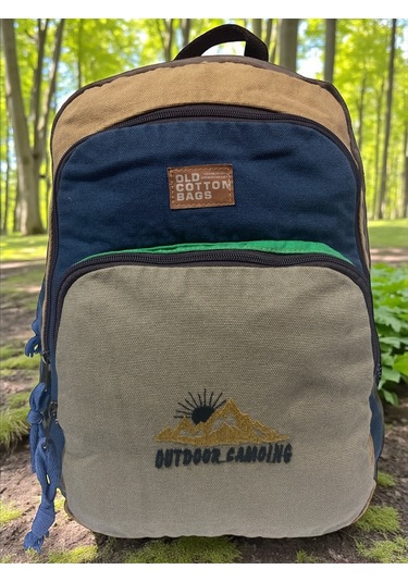 Kaliteli Siyah Vintage Salaş Baskılı Disayn Günlük Gezi Okul Sırt Çantası Revilla Bag 28x38cm Gri