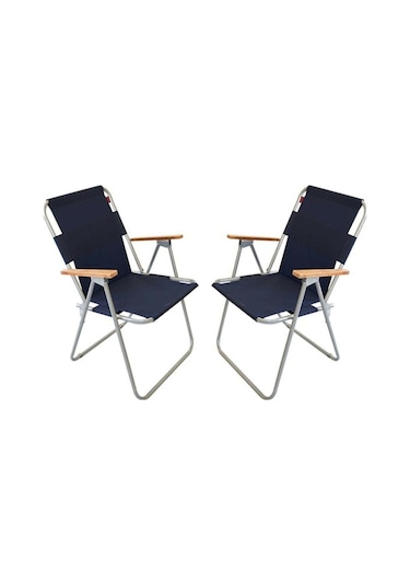 Bofigo 2 Adet Kamp Sandalyesi Katlanır Sandalye Piknik Lacivert