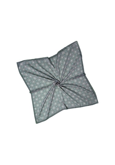 Ebruli Pamuklu Etnik Desenli Soft Eşarp 90x90 Cm Füme