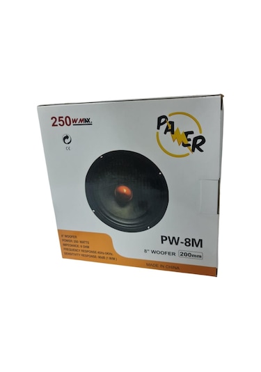 Pawer 180Watt 20Cm Midrange Hoparlör Woofer 1Adet