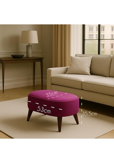 A5 Home Oval Puf Mürdüm