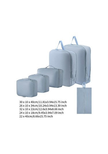 Suntek 6 Parça Seyahat Saklama Çantası Seti Plaj Yürüyüş Mavi