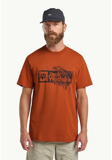 Jack Wolfskin Brand T M Erkek T-shirt-29684 Turuncu