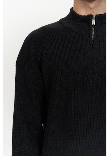 Mathis Siyah Balıkçı Yaka Erkek Triko Kazak Siyah