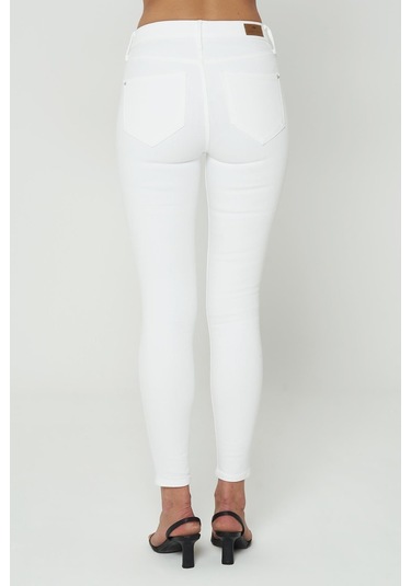 Naomi Beyaz Normal Bel Fermuarlı Skinny Fit Jean Pantolon C 4526-050 Beyaz