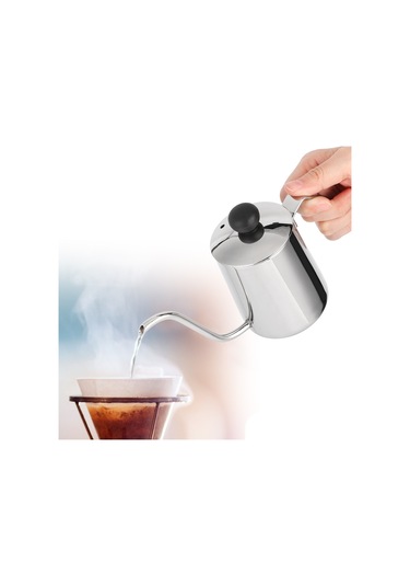 Manuel Demleme İçin Uzun Ağızlı Su Isıtıcısı, Ergonomik Saplı Paslanmaz Çelik Kahve Potu, Rahat Saplı Pour Over Kahve Potu Ve Diğer