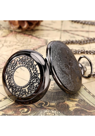 Valkyrie Vintage Kutulu Gece Mavisi Retro Köstekli Cep Saati