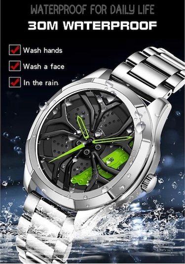 Novahub Sanda 1065 3d Kuvars Saat, Kadran Dönmeyen, Siyah Kırmızı Kemer, Erkekler İçin Örgü Stili Çok Renkli