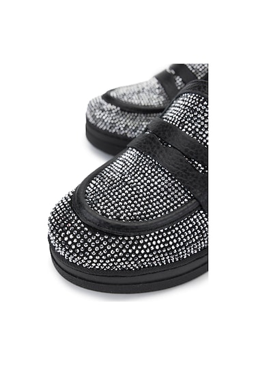 Tamer Tanca Kadın Hakiki Deri Beyaz Taşlı Loafer Ayakkabı 937 23043 Bn Ayk Y25 Beyaz Taslı Beyaz