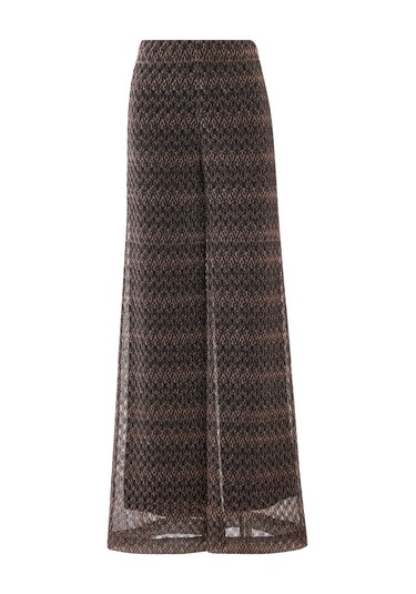 Missoni Dantelli Geniş Paça Pantolon Altın Çok Renkli