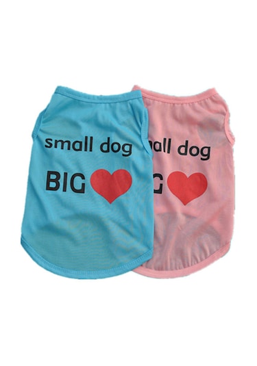 Köpek İçin Mavi Small Dog Big Love Pet Kıyafet Sweat Tshirt