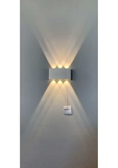 Uranüs Gün Işığı Ledli Dekoratif Işık Süzmeli Iç Dış Mekan Bahçe Balkon Teras Salon Aplik Beyaz