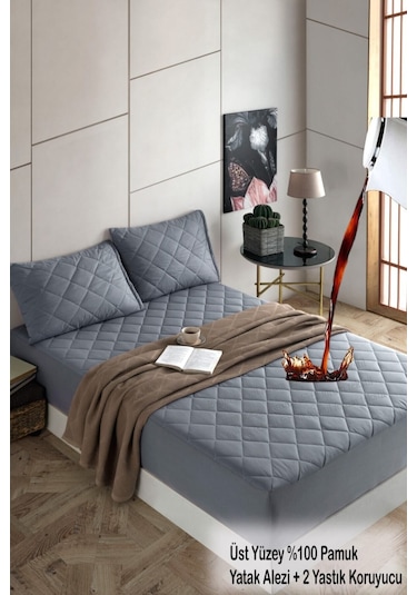 Formeya %100 Pamuk Set Renkli Alez Kapitone Sıvı Geçirmez Set