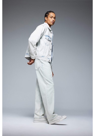 DeFacto %100 Pamuk Relaxed Slouchy Fit Rahat Beli Lastikli Rahat Kesim Dar Paça Siyah Jean Pantolon B8321AX25SPNM63