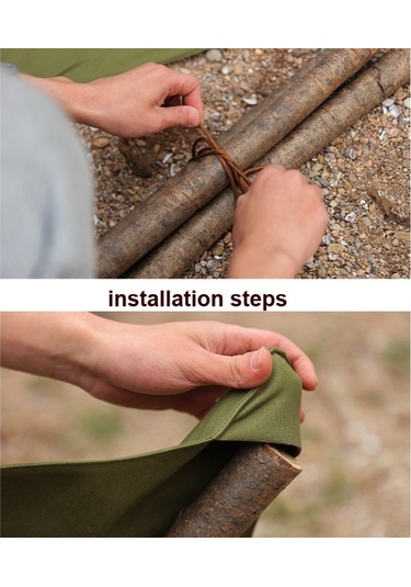 Açık Kamp Su Geçirmez Tuval Taşınabilir Üçgen Dışkı Bezi Yeşil