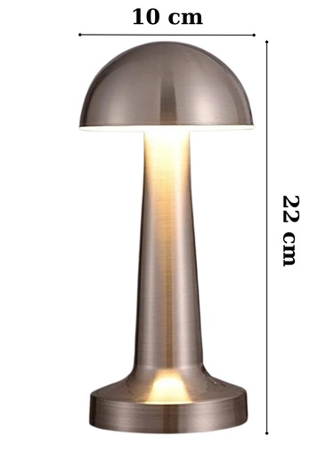 Lizbon 3 Işık Renkli Şarjlı Dim Edilebilir Masa Lambası Silver