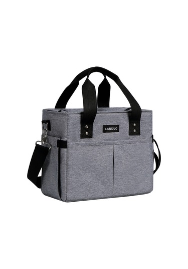 Lando Su Geçirmez Büyük Kapasiteli Öğle Yemeği Çantası Kapalı Buz Torbası Anne Ve Bebek Çantası Sınır Ötesi Sıcak Satış Keten Gri Diğer