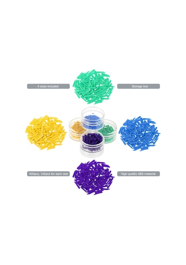 Moveevo Diş Hekimliği İçin 400 Adet Hijyenik Plastik Diş Aralık Takozu - 4 Farklı Boyut