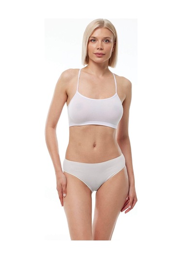 Malabadi 187 6'lı Paket Kadın Modal Ara Bel Dar Kalıp İz Yapmayan Slip & Külot Ekru