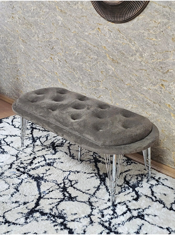 Ufo Oturak Bench - Krom Kaplama Telli Ayak - Oturak - Bench - Puf Çok Renkli