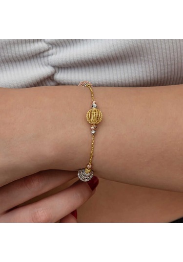 Gümüş Renkli Toplu Dorika Kadın Bileklik Gümüş