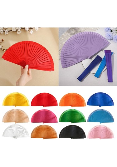 Moveevo Ahşap Katlanabilir El Ventiği, Dans Gösterileri Ve Özel Etkinlikler İçin Zeki Ve Şık Tasarım, 23cm Doğal Renk