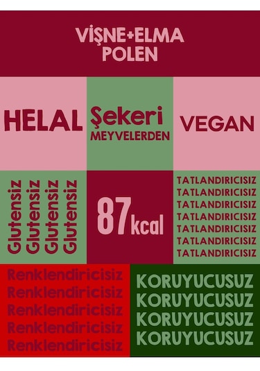 Mixmey Bee Polen Vişne Meyve Barı 12 Adet | Sağlıklı Atıştırmalıklar – Glutensiz Koruyucusuz 25gr X 12 Adet