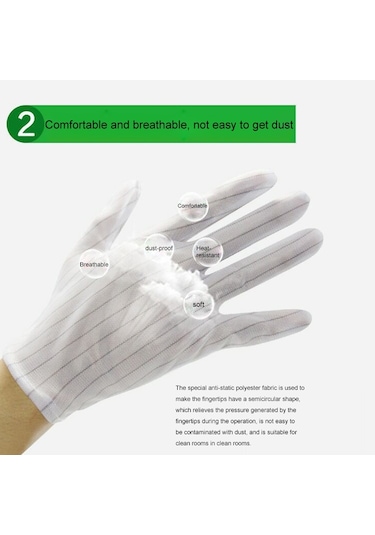 Sones 10 Çift Anti-statik Şeritli Plastik Eldiven, Beden: Standart Beden