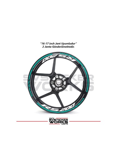 Bajaj Rs200 Jant Sticker Dış Ve İç Set Sticker Jant Şeridi Turkuaz