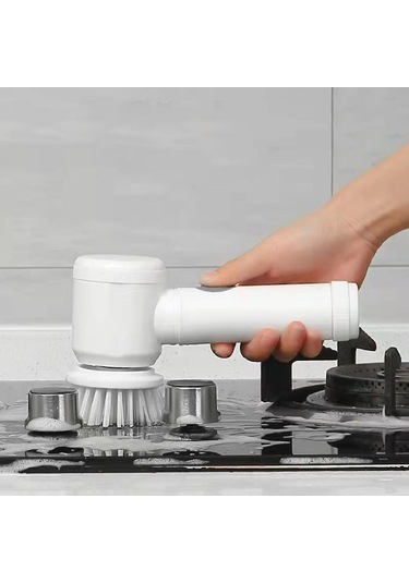 1 Set Elektrikli Temizleme Fırçası Çok Fonksiyonlu Değiştirilebilir Fırçalar Ev İşleri Mutfak Fayans Bulaşık Yıkama Elektrikli Fırça Günlük Kullanım