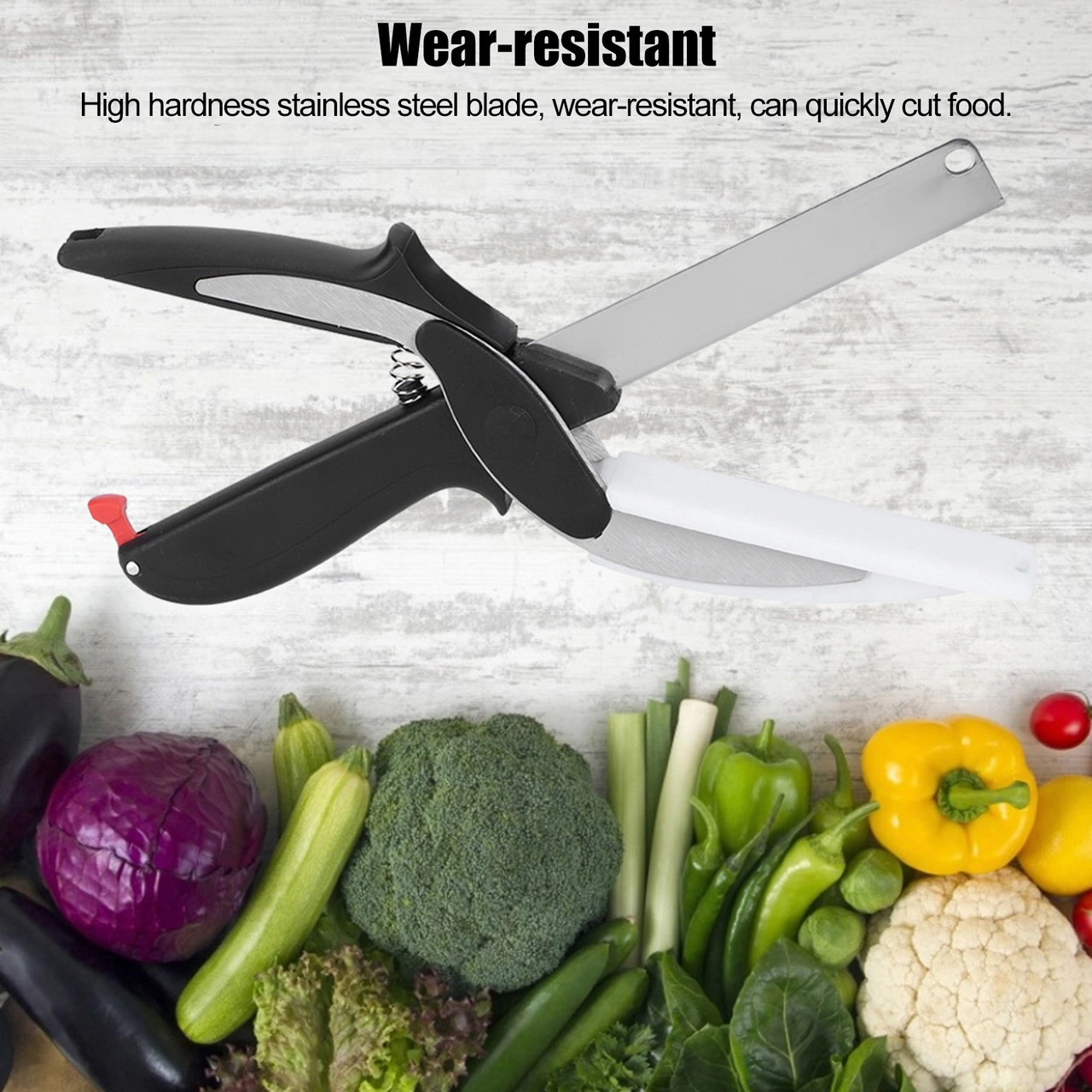 Geeroyoo 2-1 Multifunctional Mutfak Bıçağı Ve Makas - Ergonomik Abs Saplı, Inox Bıçaklı, Taşınabilir Piknik Ve Ev Kullanıma Uygun Diğer