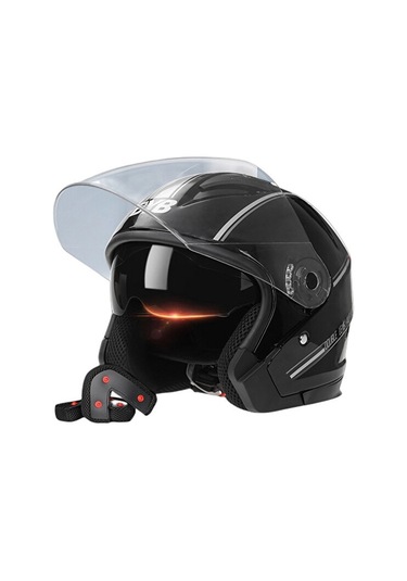 Globeasy Kapalı Vizörlü Motosiklet Kaskı Elektrikli Sürme Kaskı-siyah Siyah