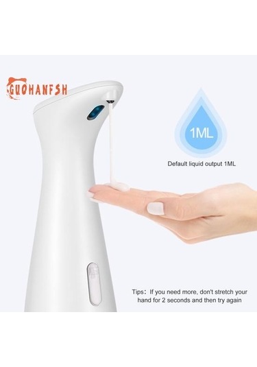 Siyah 200 ML Otomatik Dezenfektan Dispenseri, Büyük Kapasiteli, Eller Serbest, Elektrikli, Temassız Sensör, Sızdırmaz, Banyo Aksesuarları