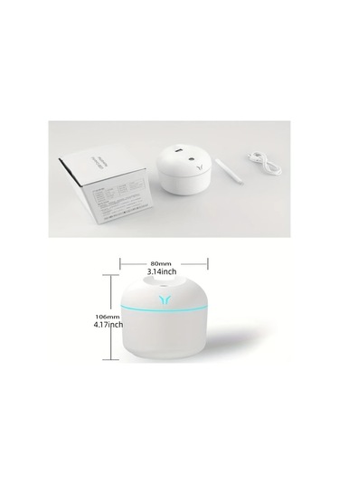 Dashanshop Ultra Sessiz Mavi Usb Nemlendirici Gece Lambası Taşınabilir Yatak Araç Ofis