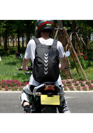 Motosiklet Ve Bisiklet Sırt Çanta Pvc Gövde Motor Touring Çantası 15 Lt Siyah