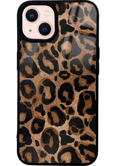 Apple Uyumlu iPhone 13 Leopar Tasarımlı Glossy Telefon Kılıfı Çok Renkli