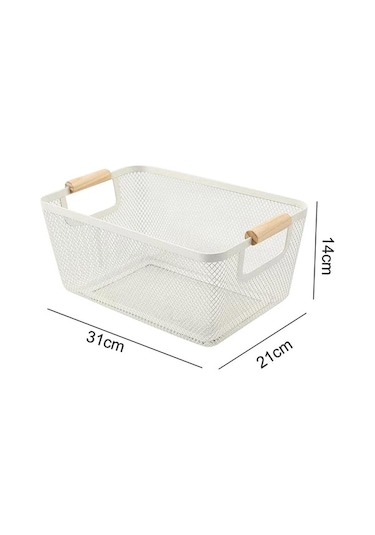 Pazly Suntek Sepeti Saklama Organizatör M Kabı Depolama Dekoratif Bh Beyaz