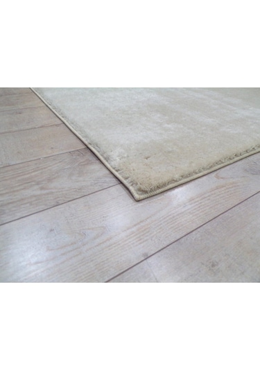 Raschel Carpet Kesme Yolluk Kaymaz Taban Yumuşak Peluş Halı Bej