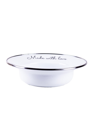 Love Emaye Çukur Makarna Ve Salata Tabağı