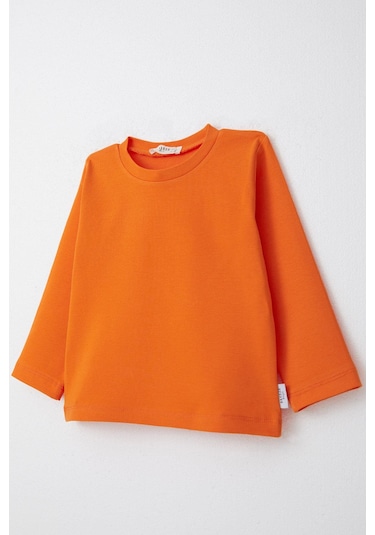 Breeze Erkek Çocuk Uzun Kollu Tişört Basic 1-4 Yaş, Turuncu-turuncu Turuncu