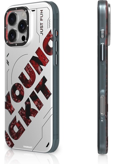 İphone Uyumlu 16 Pro Max Kılıf Magsafe Şarj Özellikli Airbagli Çift Katmanlı Youngkit Future Serisi Kırmızı